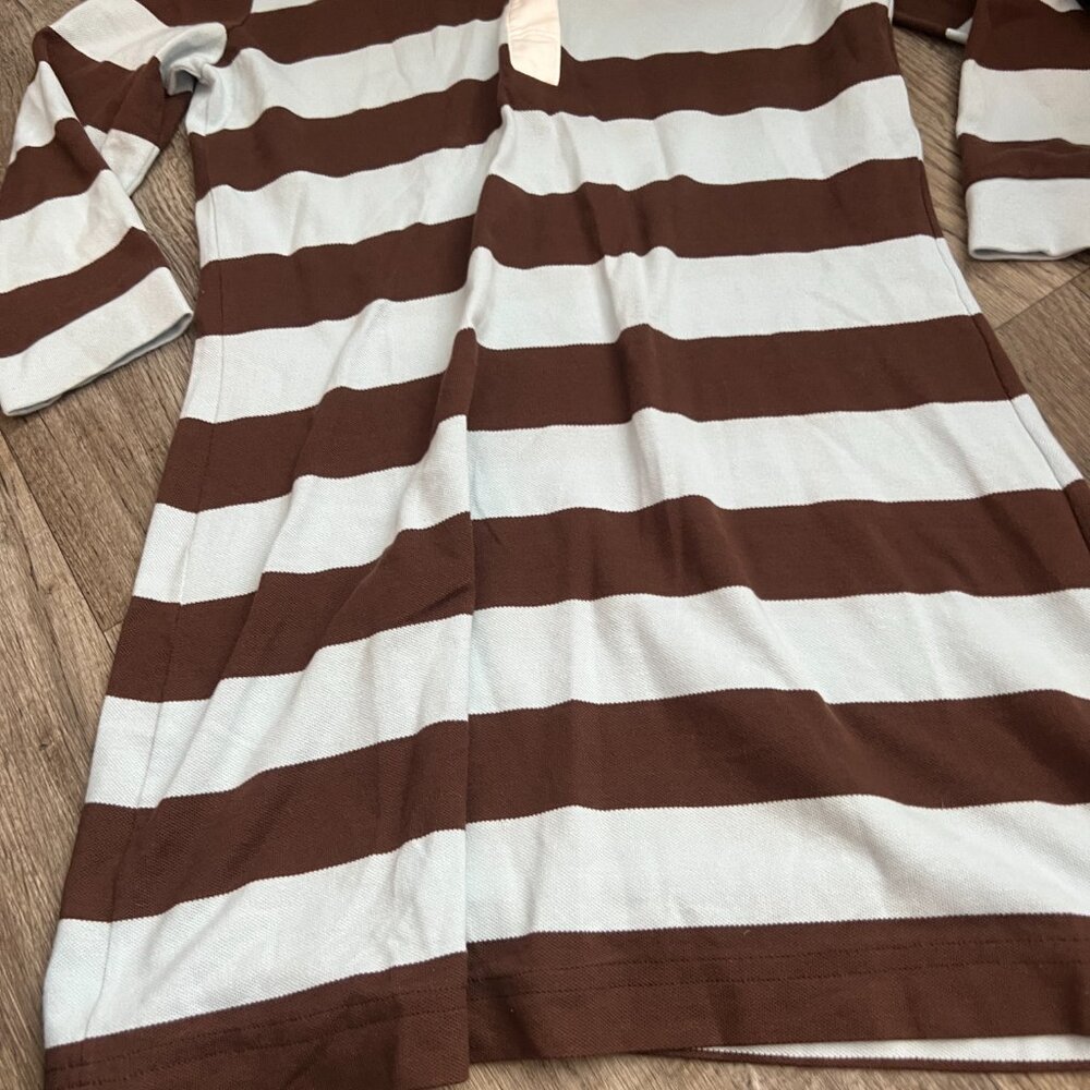 Lacoste brown and blue striped Dress size 40 - Picture 6 of 7